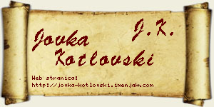Jovka Kotlovski vizit kartica